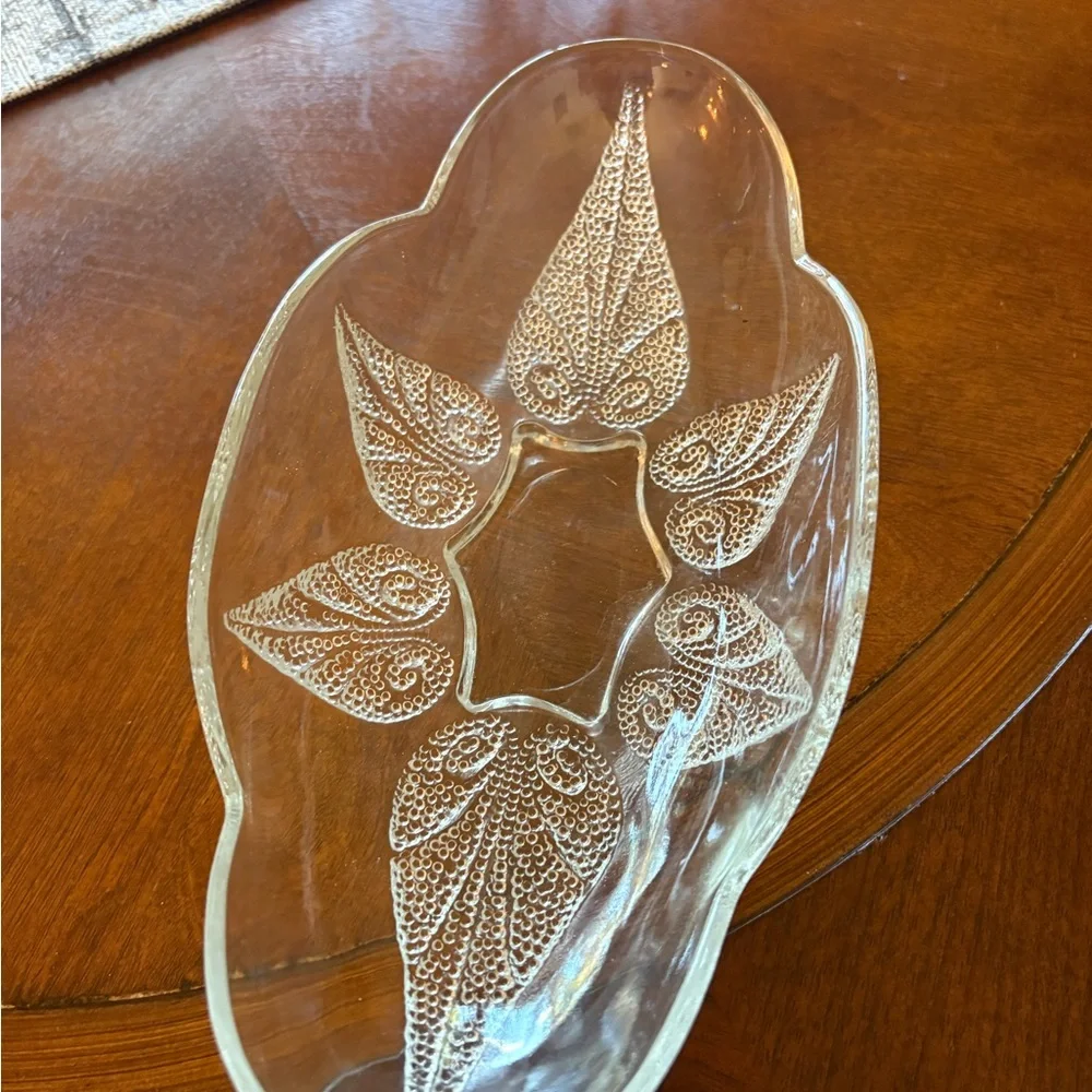 Vintage Anchor Hocking Renaissance Clear 10” Oblong Relish Dish
